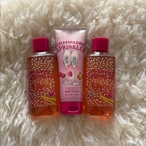New BBW Champagne Sprinkles Moisturizing Body Care Set